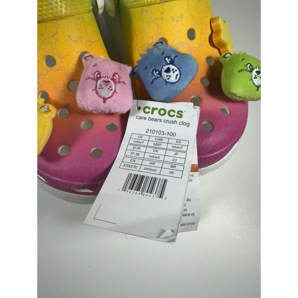 CROCS Care Bears Crush Clogs Light Up Rainbow Shoes Men's Sz‎ 5 *NEW* 210103-100